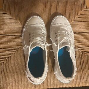 Blowfish White Distressed Sneakers